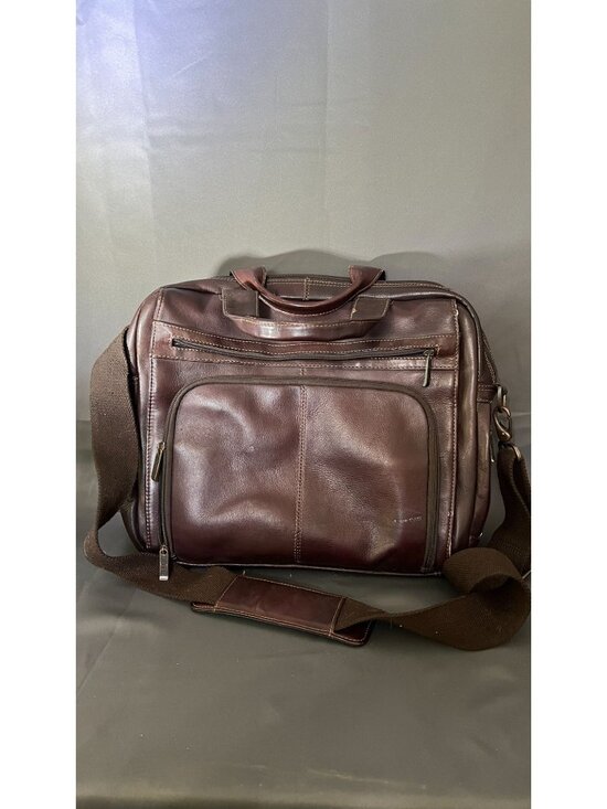 Kenneth Cole Reaction Handbags - Kenneth Cole Reaction Brown Leather Briefcase Laptop Bag With Shoulder Strap